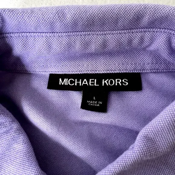 Michael Kors Purple Short Sleeve Polo Shirt - Picture 3 of 5